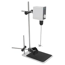 Electric Overhead Stirrer with LCD Display Digital, Max.10L 100-1000RPM Timing Mixer, Speed Adjustable Lab Stirrers Mixer with Stirring Rod and Stand
