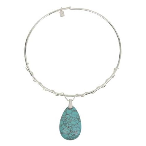 Robert Lee Morris Soho Womens Stone Pendant Round Wire Collar Necklace