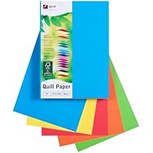 Quill, Coloured Paper, 80gsm, A4, Pack 500, Bright Assorted