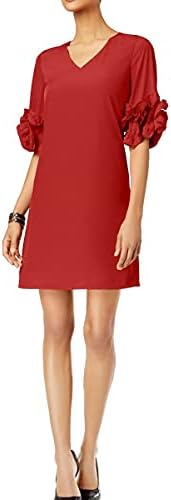 Alfani Womens Ruffle Sleeve A-Line Cocktail Dress