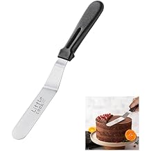 Icing Spatula, Little Cook Stainless Steel Offset Spatula, Cake Spatula with Ergonomic PP Handle, Multi-purpose Frosting Spreader for Home, Kitchen, Baking, Dishwasher Safe (6 inch)