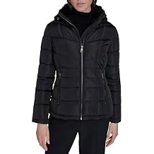 Calvin Klein Women's Hooded Puffer Jacket Lightweight Quilted Winter Coat With Zipper Pockets