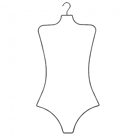 NAHANCO BFWB12 Ladies Wire Body Shape Swimwear/Bikini Hanger, Black (Pack of 12)