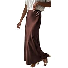 Prinbara Women's Satin Maxi Skirts Dressy Casual Zipped High Waisted Flowy Silk 2026 Summer Elegant Business Party Long Skirt