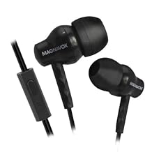 Magnavox MHP4851-BK Ear Buds with Microphone in Black | Available in Pink, Black, White | Ear Buds Wired with Microphone | Extra Value Comfort Stereo Earbuds Wired | Durable Rubberized Cable |