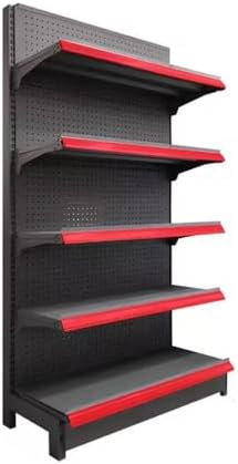 Retail Gondola Shelving Display Rack - Adjustable Supermarket & Convenience Store Unit - Durable, Space-Saving Wall Shelves for Office Supplies & Merchandising
