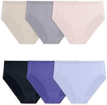 Fruit of the Loom Womens Lightweight Microfiber Underwear, Smooth Under Clothes, Available in Plus Size