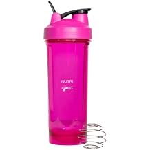 NutriFit Plus Sport Master Protein Shaker 26oz with Stainsteel Perfect Mixer (Happy Pink)