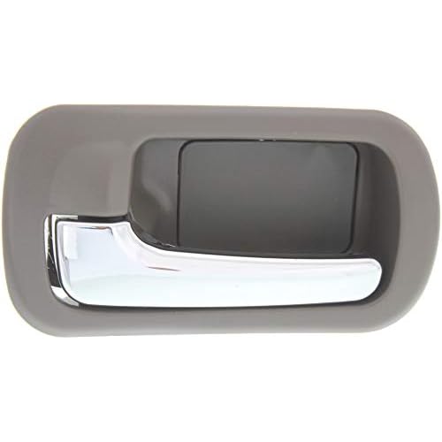 Garage-Pro Interior Door Handle Compatible with 2001-2005 Honda Civic Sedan Rear, Driver Side Brown Bezel with Chrome Lever