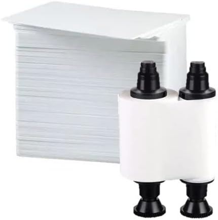 Evolis R2015 White Monochrome Ribbon, 1000 Cards/roll with 500 ID Zone PVC Cards