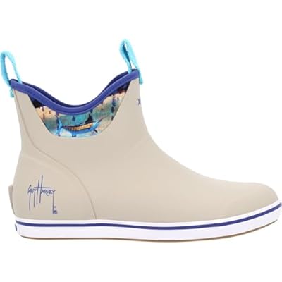 XTRATUF Mens Ankle Deck Boot Guy Harvey, Taupe, Size 12M