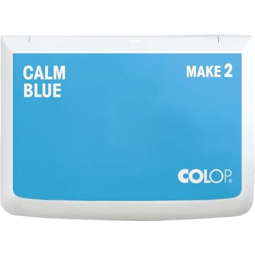 COLOP Make 2 Series Premium Ink Stamp Pad Medium 2.75 x 4.25 Water-Based & Acid-Free Non-Toxic Ink for Rubber Stamps, Crafting, and Scrapbooking Calm Blue
