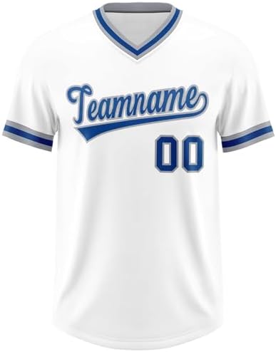 KXK Custom V-Neck Baseball Jersey Pullover Sports Shirt Personalized Stitched Name Number for Men Women Youth