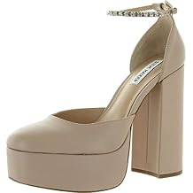 Steve Madden Bangle Blush Leather Ankle Strap Super High Platform Pump Sandals