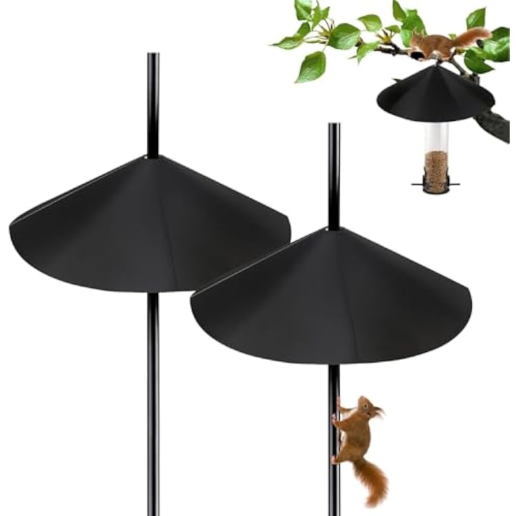 24 Inch 2PC Metal Squirrel Baffle for Bird Feeder Pole, 2-in-1 Large Outdoor Squirrel Baffles for Pole Mount and Shepherds Hook, Hanging Baffle Feeders to Deter Squirrels or Small Animals