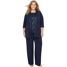 Catherines Women's Plus Size Lace Gala 3-Piece Pant Suit