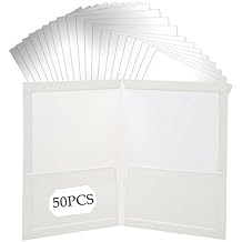 50 Pack 2-Pocket Glossy Presentation Folders, Letter Size Paper Portfolios with Pockets, Laminated File Folders for Teachers, Office, and Workplace Use