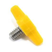 1/4"-20 x 3/8" Thumb Screw Stainless Steel - Yellow Tee Wing Plastic Knob - Standard/Coarse Thread Thumbscrew - Length: 0.375" - Proudly Built in USA - Package of (4)