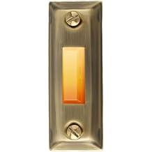 Wall Mounted Antique Brass Lighted Metal Door Bell Doorbell Push Button Switch