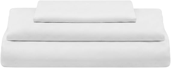 Organic Cotton Twin XL Sheets Set - 100% GOTS Certified Organic Cotton, 400 Thread Count, Chemical-Free, Cooling, Deep Pocket, Soft Sateen Weave, Hypoallergenic and All-Season (Twin XL - White)