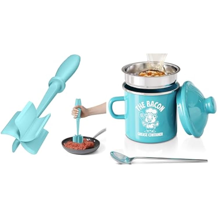 Aqua Meat Chopper And 15OZ Blue Bacon Grease Saver