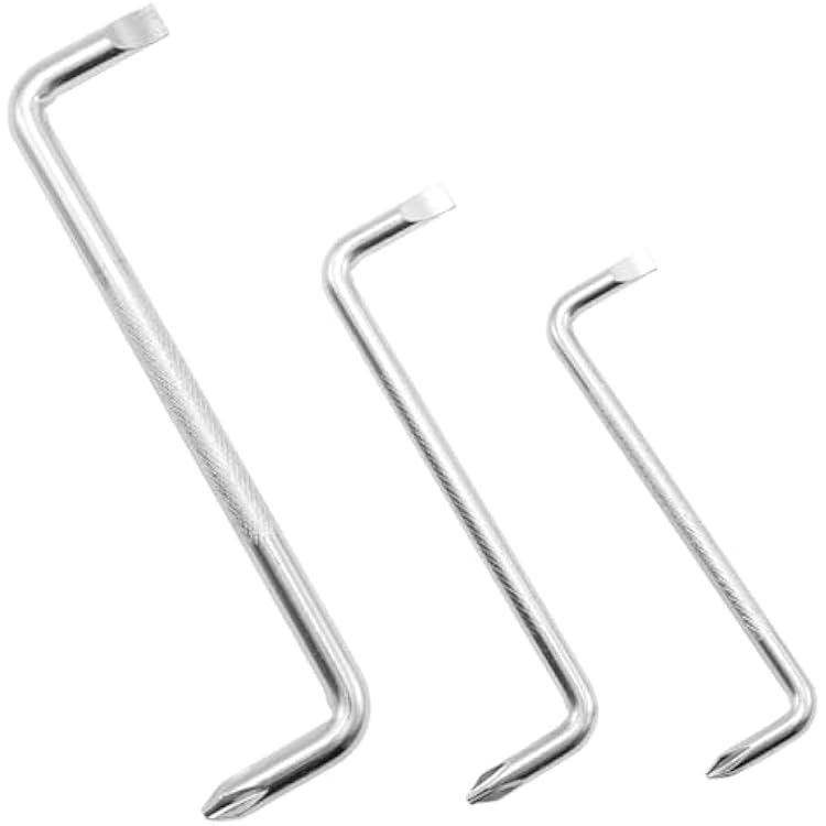 3 Pcs Offset Screwdriver Set, 90 Degree Screwdriver with Phillips and Flat Head, Z-shaped Screw Drive for Home Use