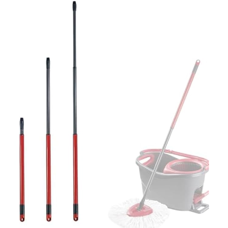 3 Section Telescopic Handle for O-Cedar EasyWring Microfiber Spin Mop Bucket Floor Cleaning System, 22 Inch to 48 Inch Stainless Steel Mop Head Handle