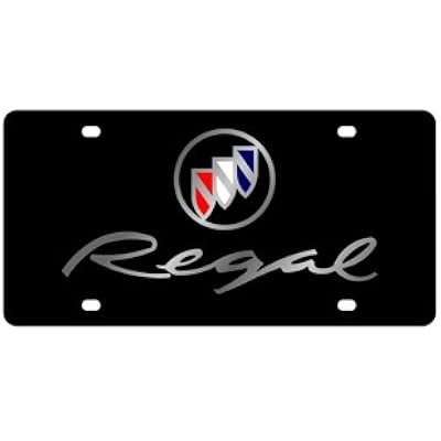Buick Regal License Plate on Black Steel