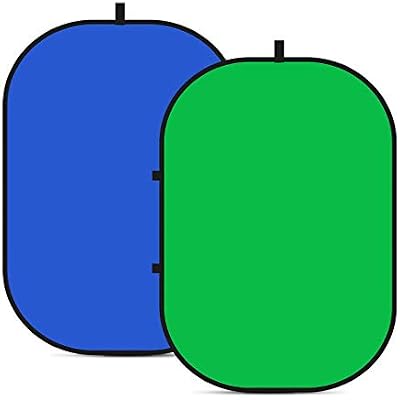 NEEWER Chromakey Backdrops, Double Sided Green Screen and Blue Screen, 2 in 1 Collapsible and Reversible Background for Photography, Gaming and Live Streaming, 56.61.5m2m GreenBlue
