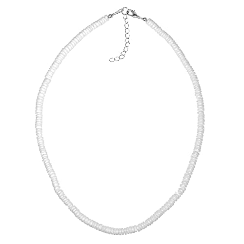BlueRica Smooth Puka Shell Heishi Necklace