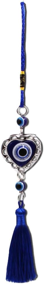 Evil Eye Car Charm Heart Blue Eye Rear View Mirror Hanging