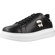 KARL LAGERFELD K Ikonik NFT Kapri Men's Lace Up Leather Trainers (Black White, US 9)