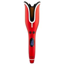 CHI Spin N Curl 1 Ceramic Rotating Curling Iron, Adjustable Preset Heat Settings for All Hair Types, Salon-Quality Curls & Waves, Auto Shut-Off, Tangle Protection, Ruby Red