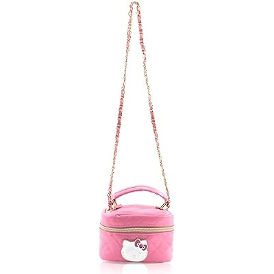 Fast Forward Sanrio Hello Kitty Cosmetic Bag for Women | Mini Hello Kitty PU Leather Crossbody Travel Toiletry Bag for Women | Make Up Travel Bag Makeup Bag