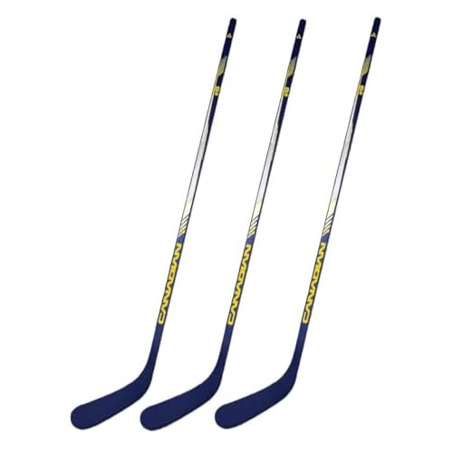 Canadian Buffalo Blue 1-Piece Wood 3-Pack Hockey Sticks - Youth | 40 Flex, P92 Curve | 3 Pack