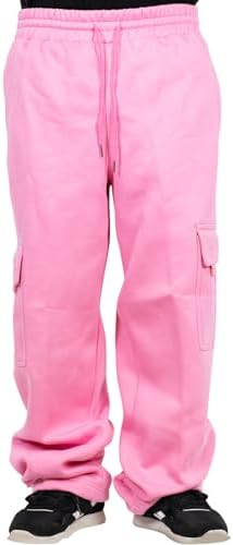 FB County Cargo Sweatpants - Loose Fit Cotton Polyester Heavyweight Fleece Cargo Pants with Flap & Utility Pockets