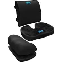 Everlasting Comfort Seat and Back Cushion with Foot Rest Bundle Memory Foam Support for Tailbone, Sciatica, and Posture Relief in Office, Gaming, or Home Use