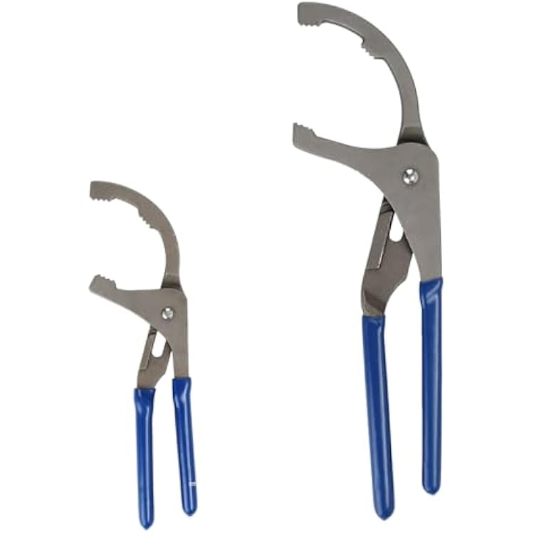 Oil Filter Wrenches, 2 Pack Adjustable Oil Filter Pliers, Automotive Oil Filter Removal Tools for Engine Filters, Cars, and Trucks9 & 12 Inch