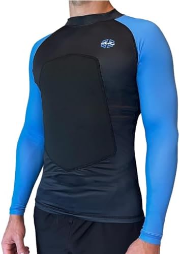 RIBBY SPF 50 5mm Padded Rash Guard, Black and Blue