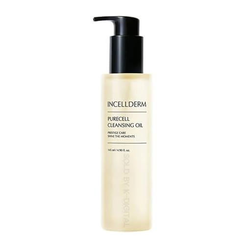INCELLDERM Korean Beauty Skin Care Purecell Deep Facial Cleansing Oil, Makeup Remover Cleanses without Clogging pores - All Skin Types - 145ml4.90 fl.oz
