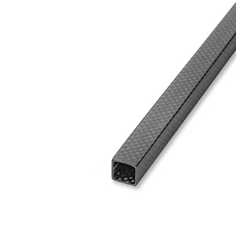 1Pcs 3K Plain Weave Matte Full Carbon Fiber Square Tube Length 500mm, for Home Garden Hollow Tube Carbon Fiber Accessories (Size : 17x17x15 Plain Matte)