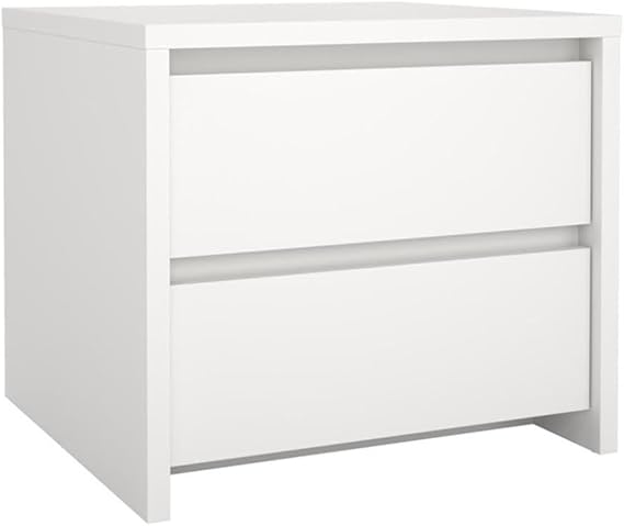 Tvilum Next 2-Drawer Bedroom Nightstand in White, 20.3" W x 18.9" D x 17.9" H