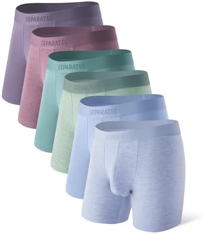 Separatec Mens Underwear with Pouch Moisture Wicking Dual Pouch Boxer Briefs Breathable Cool Rayon from Bamboo Underwear Men