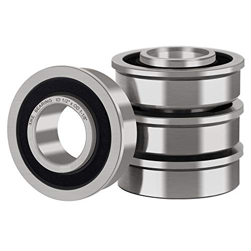 XiKe 4 Pack Flanged Ball Bearings 12 x 1-18 x 12 inch. Be Applicable Lawn Mower, Wheelbarrows, Carts & Hand Trucks Wheel Hub.