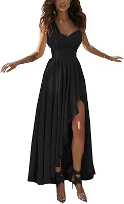 One Shoulder Chiffon Bridesmaid Dresses A-Line Pleated Prom Party Growns Ruched Ruffles Long 2023 DR0259R