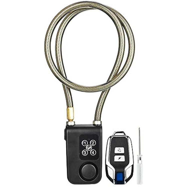 Remote Control Alarm Lock, Electric Motorcycle Password Steel Chain Lock, for Indoor and Outdoor Use