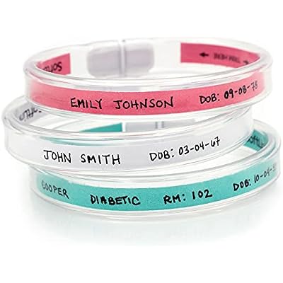 Mabis ID Wrist Bands, 50 Count, Tubular and Waterproof with Multiple Insert Colors, Hospital ID Bracelet, Party Wristbands or Event Bracelet, 50 Count Pack of 1