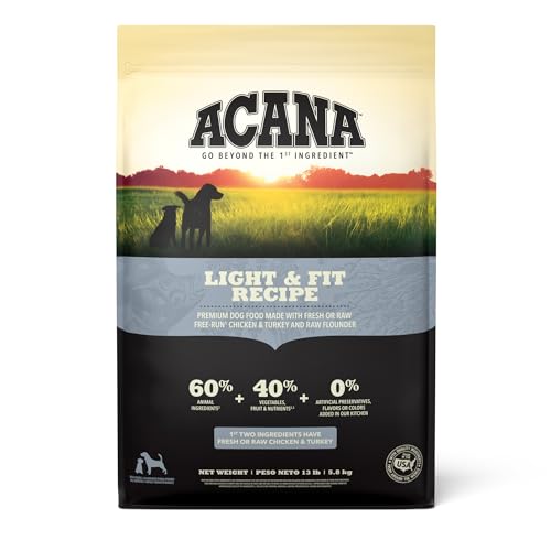 ACANA Grain Free Dry Dog Food Light & Fit Recipe 13lb Bag