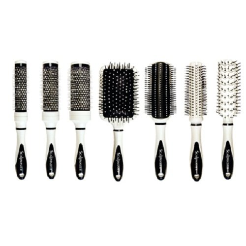Scalpmaster White Tux Collection 7 Piece Ceramic Brush Set