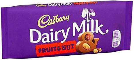 Cadbury Cadbury Dairy Milk Fruit & Nuts 110g x6 - Cadbury Dairy Milk Fruit & Nut 110g Pack of 6 Parallel Import